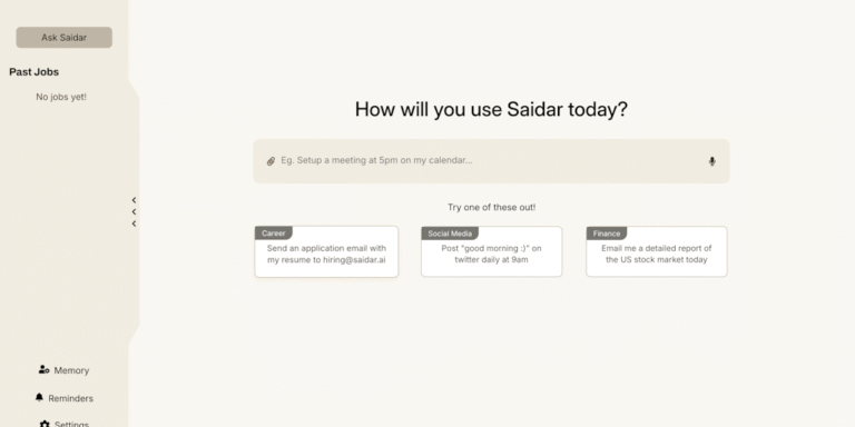 Saidar: Your AI Secretary for 50+ Apps!