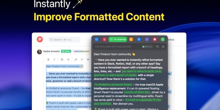 Fluent: AI writing assistant for macOS