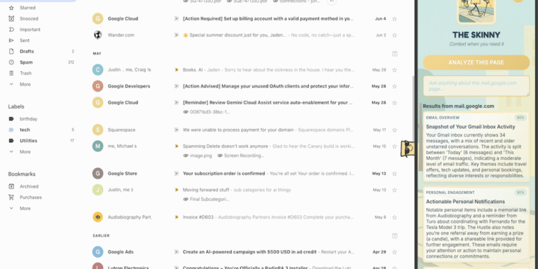 The Skinny Extension: Instant browser insights w/ chrome’s new SidePanel & Grok4