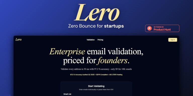 Lero – Email Validator: Zero bounce for founders