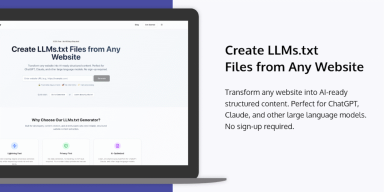LLMs.txt Generator: Convert websites to LLMs.txt format in seconds