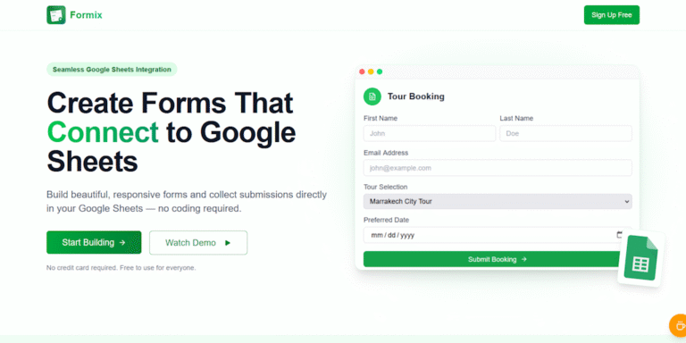 Formix: Connect forms to google sheets