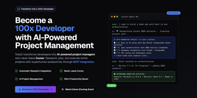 Todo2: AI project manager for Cursor