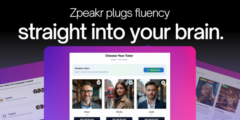 Zpeakr: Fluency starts when your fear shuts up. Zpeakr helps.