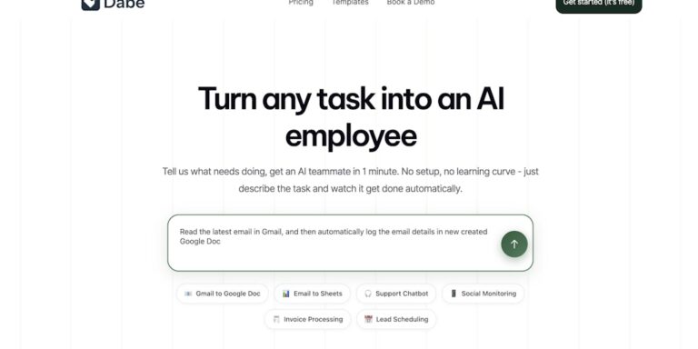 Dabe Agents: Build AI agents by describing your tasks
