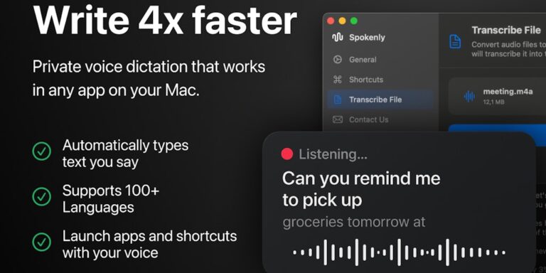Spokenly: Type 4x faster with your voice