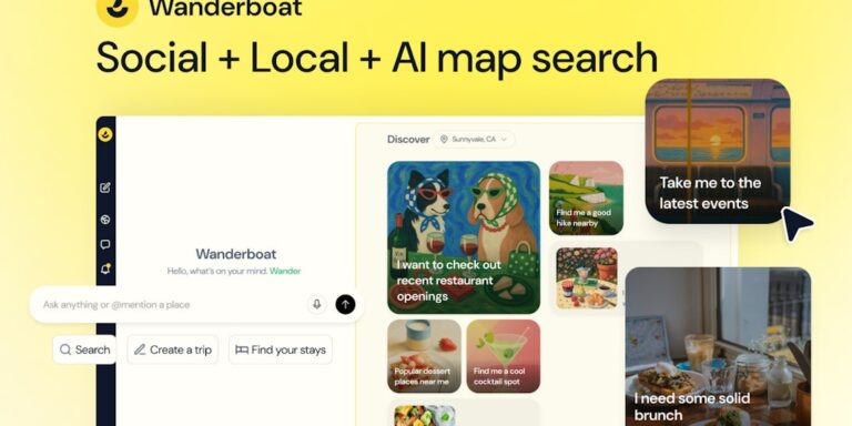 Wanderboat 2.0: Social + local + AI map search