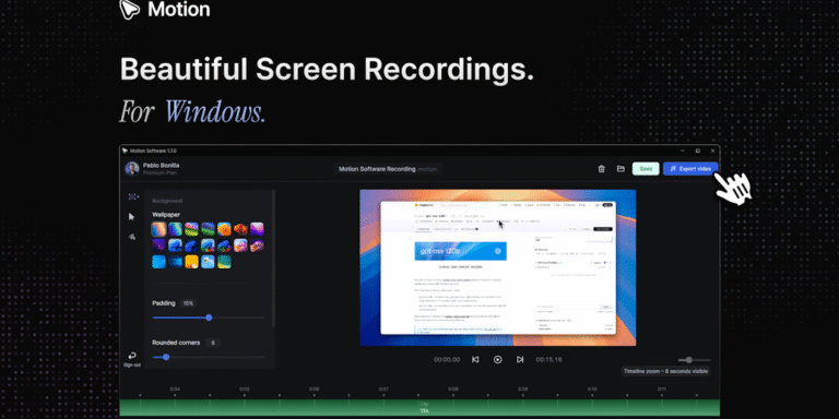 Motion Software: Beautiful screen recordings for Windows, made simple.