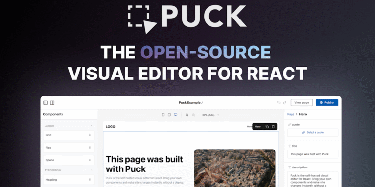 Puck: Open-source visual editor for React