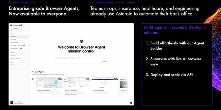 Asteroid: AI browser agents for your back office, built in seconds