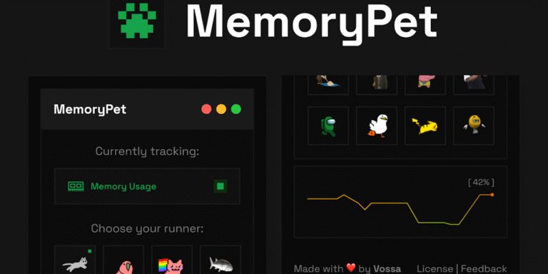 MemoryPet: Turn your browsers toolbar into an animated usage monitor