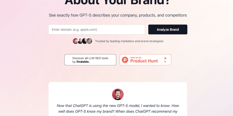 GPT-5 SEO Brand Visiblity: Find out what GPT-5 thinks about your brand & competitors