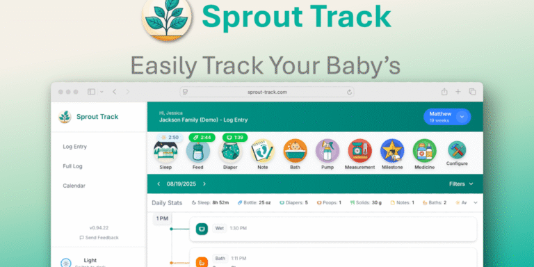 Sprout Track: A web-based baby activity app with seamless family sharing