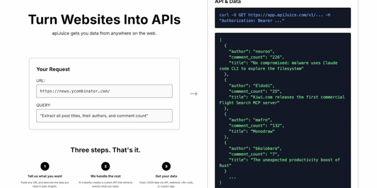 apiJuice: Create an API for anything in seconds