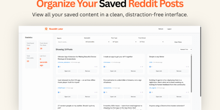 Readdit Later: Save and manage your Reddit posts with ease