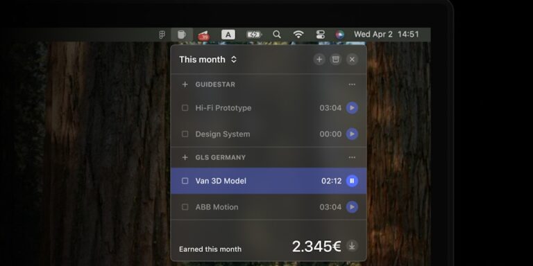 Daily Grind. Menubar time tracker: Less Features, More Productivity