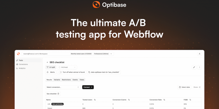 Optibase: The ultimate A/B testing app for Webflow