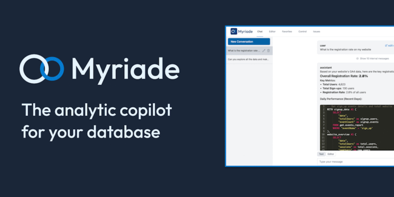 Myriade: Ask your data. See the SQL. Self-host in one command.