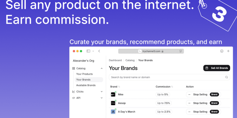 Channel3: API to find any product and earn commission on sales