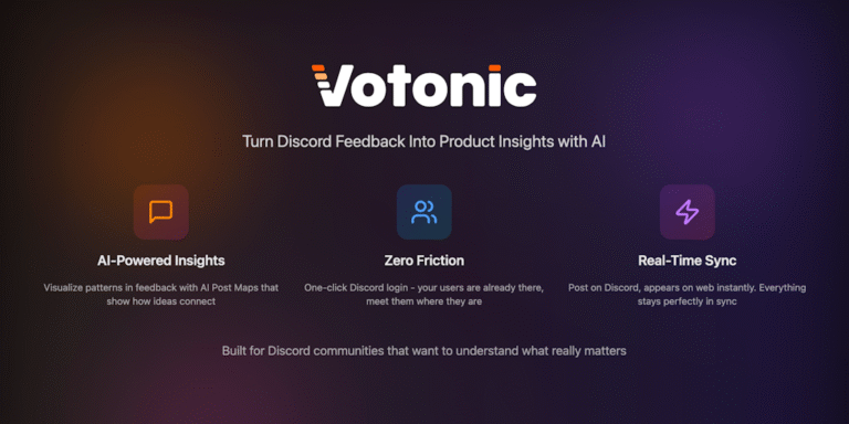 Votonic: AI-powered feedback hub for Discord communities