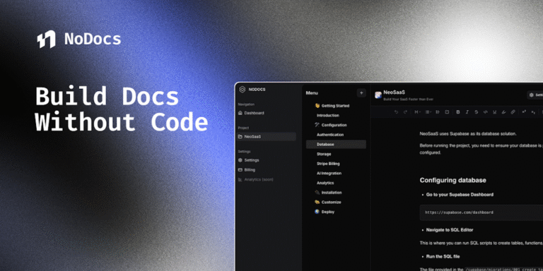 NoDocs: No-Code Product Documentation Builder